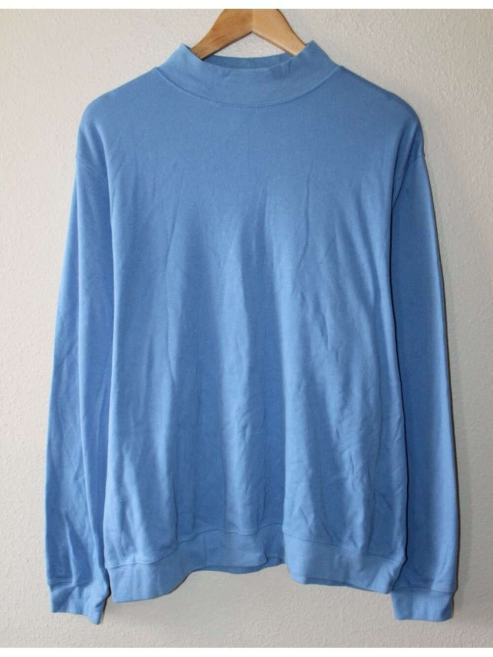 Scandia Woods Mens Blue Long Sleeve Mock Neck Shirt XL